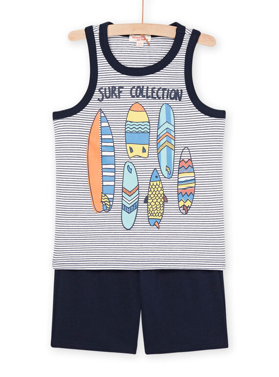 Surf and stripe print tank top and Bermuda shorts ROPLAENS5 / 23S902P5ENS000